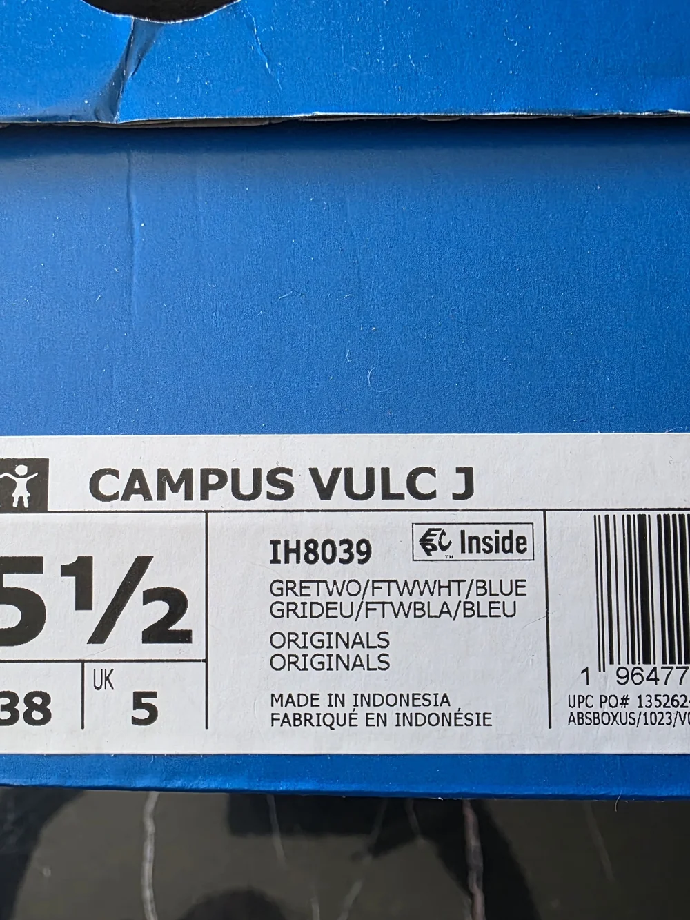 Adidas Campus Suede Sneakers - Light Gray with Blue Accents